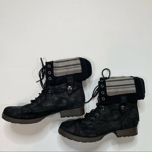 Bongo Black Combat Boots 9